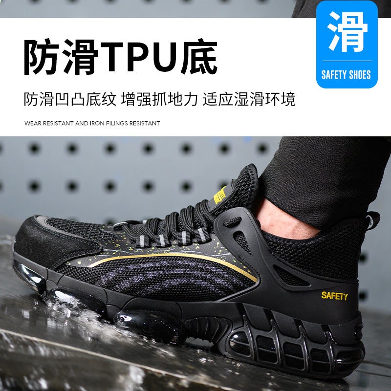Labor Protection, Anti-Smash, Anti-Puncture, Steel Toe-Toe Work Shoes, Safety Protection, Wear-Resistant, Lightweight Four-Season Shoes - Image 4
